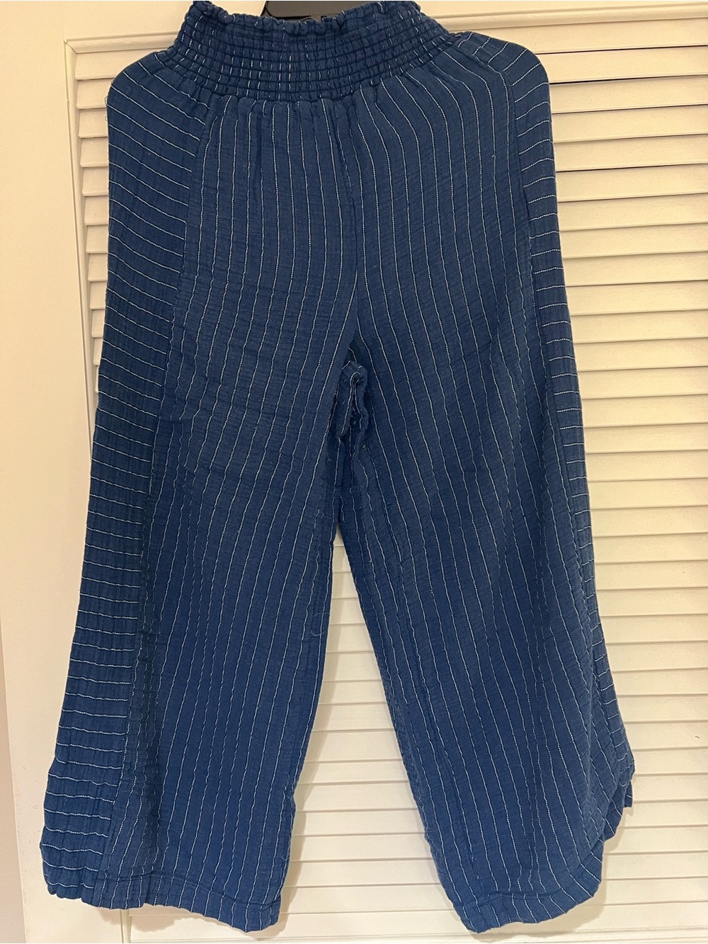 Wide Leg Pinstripe Navy Blue Lounge Pants